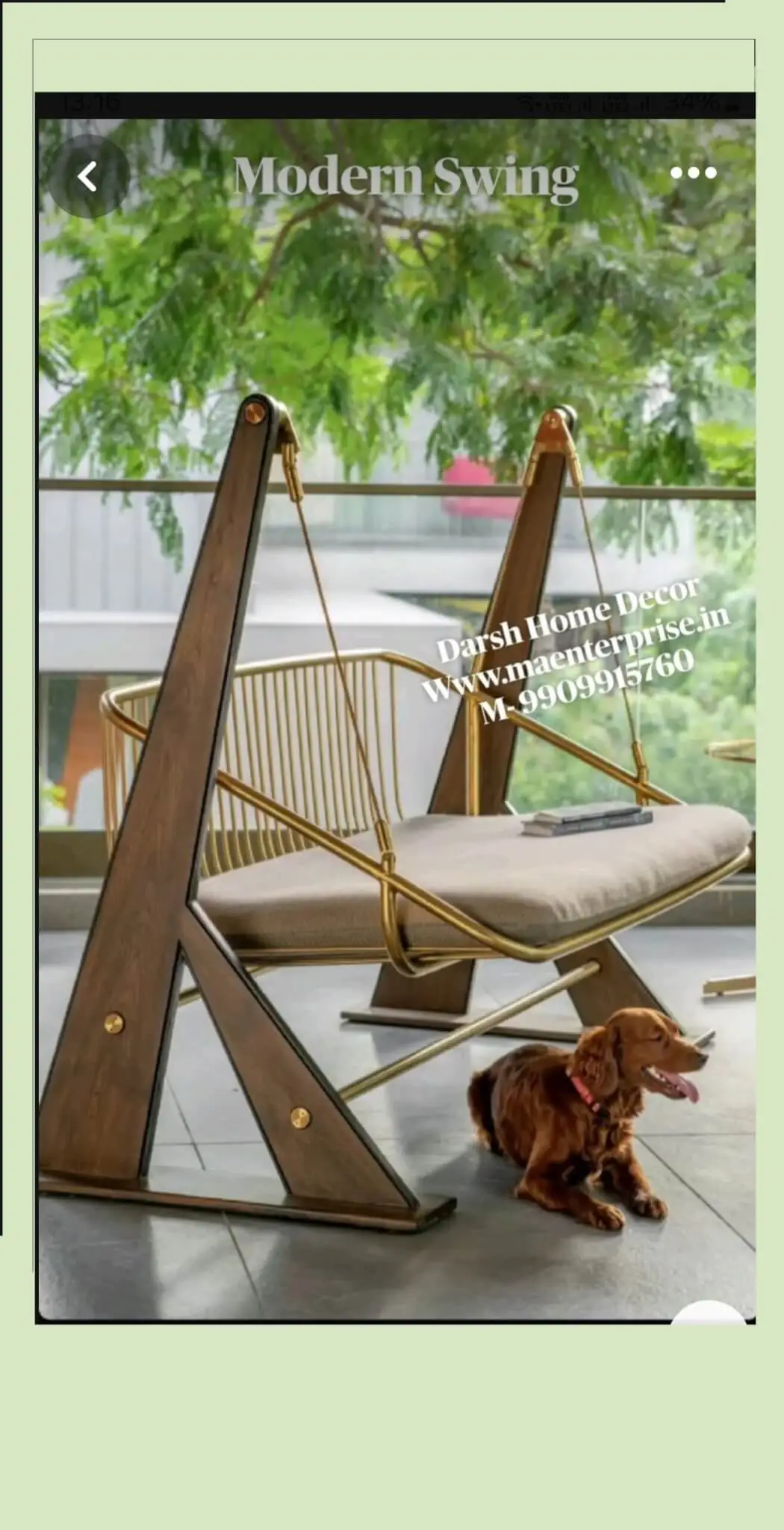 contemporary-swing-1-scaled-1 Contemporary outdoor wooden swing with fabric seating, durable handcrafted jhoola for modern homes and gardens in USA and UK.